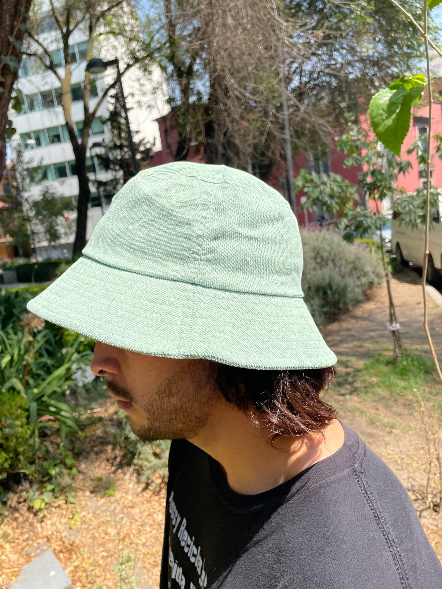 Corduroy Light Green Bucket Hat